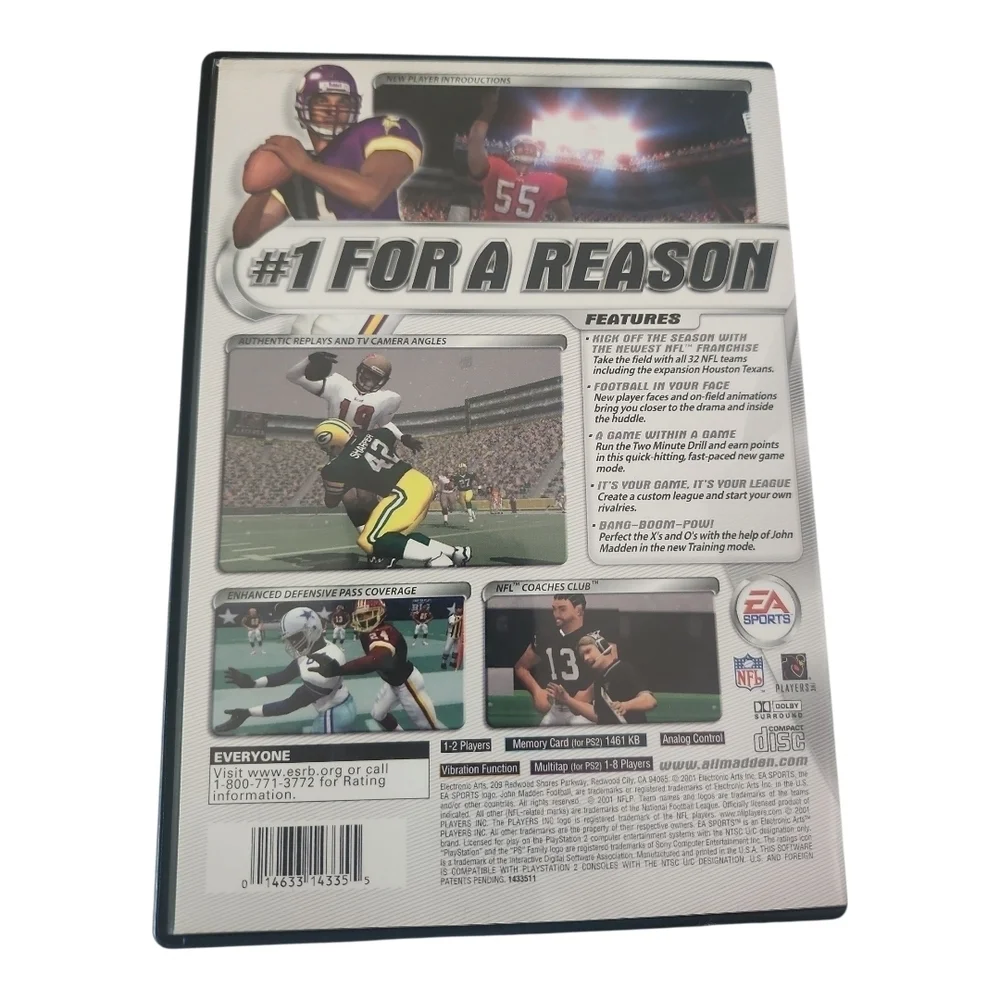 Madden NFL 2002 (PlayStation 2, PS2) – Complete with Game Disc & Manual